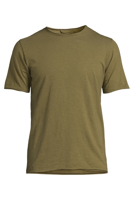 BASIC ROUND NECK TEE SLUB JERSEY ARMY GREEN 1