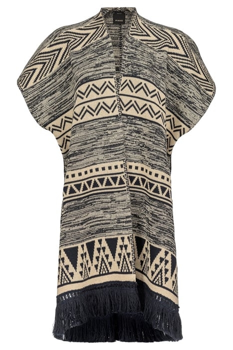 CALAHORRA PONCHO RECYCLED STUO NAVY BLUE/ECRU 6