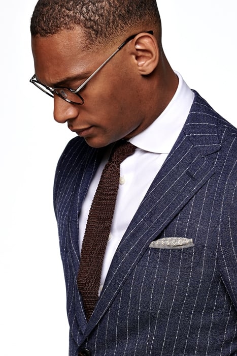 Mid Blue Striped Havana Suit 5