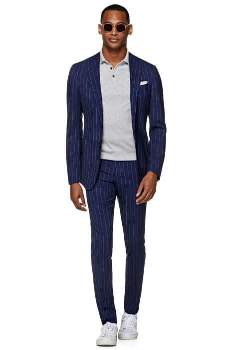 Mid Blue Striped Havana Suit 1
