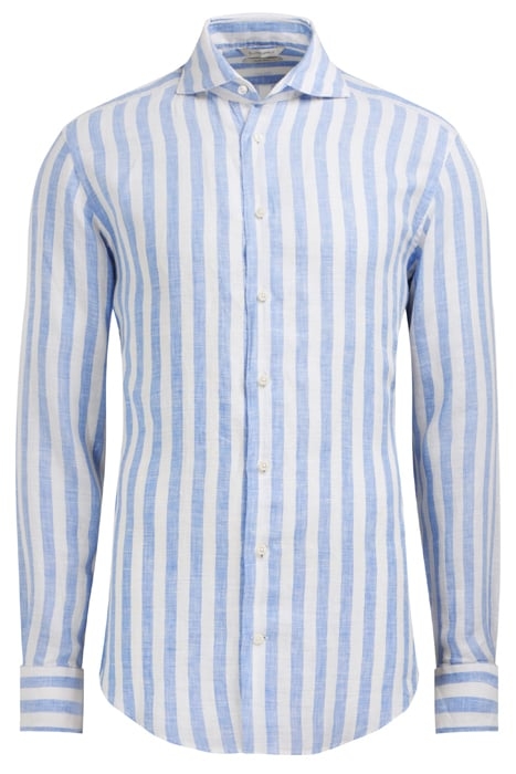LIGHT BLUE STRIPED SLIM FIT SHIRT 7