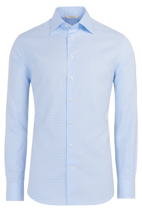 Light Blue Checked Slim Fit Shirt 2