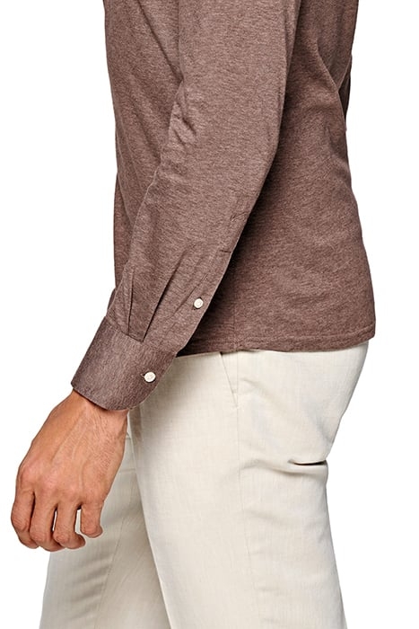 Knitted taupe popover 39 purple line casual ESF knit 8