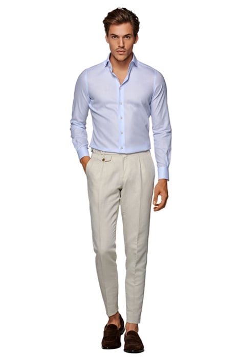 Light Blue Giro Inglese Extra Slim Fit Shirt 5