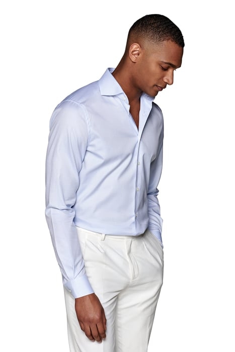 Light Blue Checked Slim Fit Shirt 1