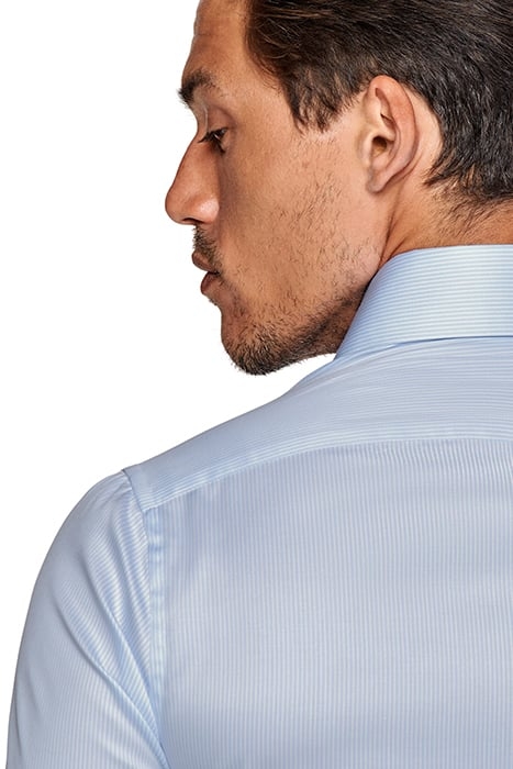 LIGHT BLUE STRIPED TWILL SLIM FIT SHIRT 6