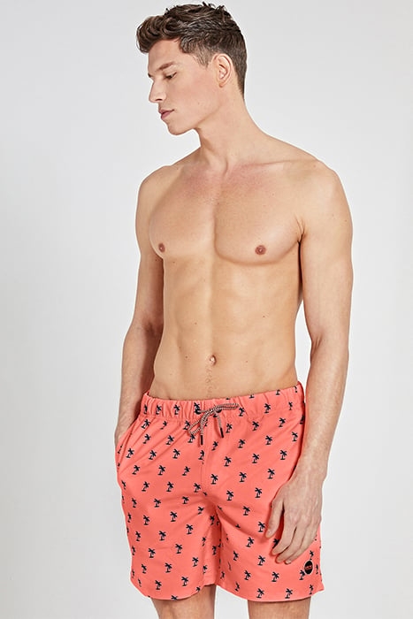 MEN SWIM SHORT SHIWI PALMTREE MICRO PEACH NEON ORANGE 2