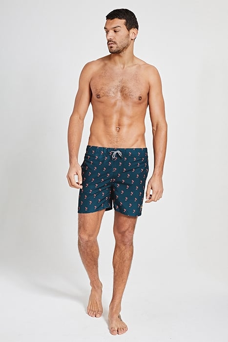 MEN SWIM SHORT SHIWI PALMTREE MICRO PEACH BLUE POND 3