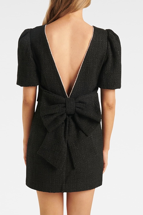 KAIA BOUCLE BOW DRESS BLACK 2