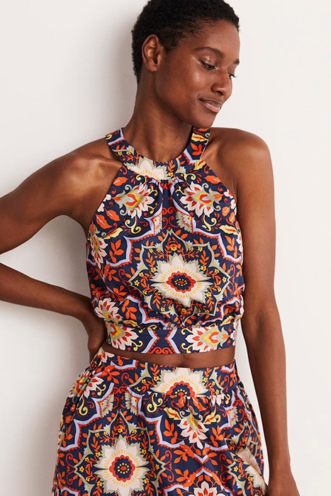 JESSICA HALTERNECK CO-ORD TOP NVY 1