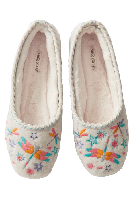 EMBROIDERED DRAGONFLY BALLET IVORY MULTI 3