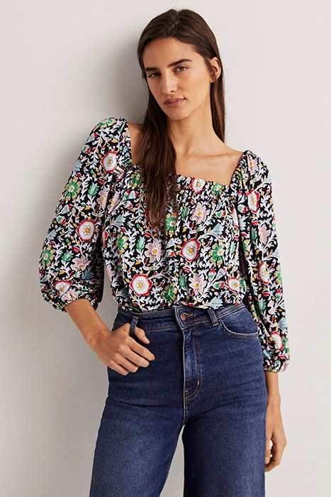 SQUARE NECK SWING JERSEY TOP CHK 1