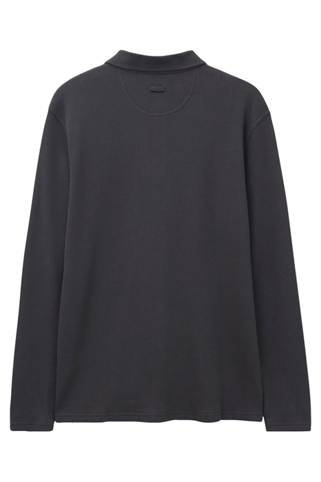 GRANTHAM LS WAFFLE POLO WASHED BLACK 5