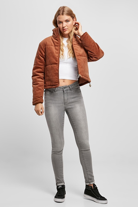 LADIES CORDUROY PUFFER JACKET TOFFEE 4