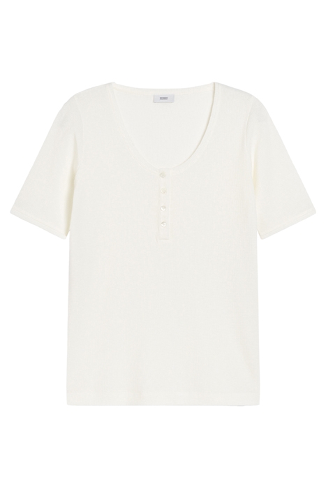 WOMEN WAFFLE HENLEY SHIRT IVORY 4