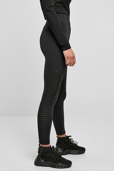 LADIES HIGHWAIST BIKER TECH MESH LEGGINGS BLACK 6