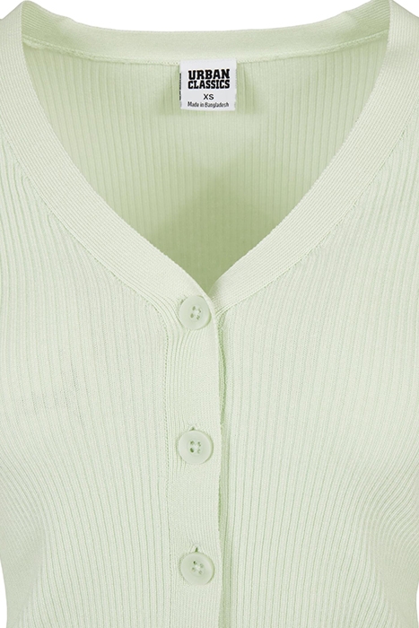 LADIES SHORT RIB KNIT CARDIGAN LIGHTMINT 8