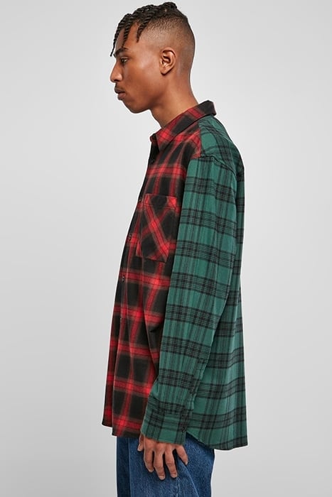 OVERSIZED MIX CHECK SHIRT BLACK/RED/GREEN 6