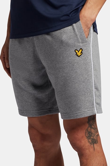 SWEAT SHORT WITH CONTRAST PIPING MID GREY MARL 1
