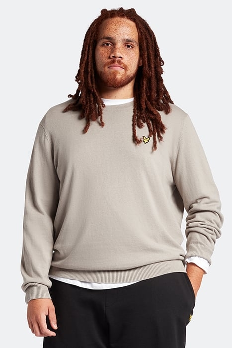 COTTON MERINO CREW JUMPER W783 KHAKI SMOKE 1