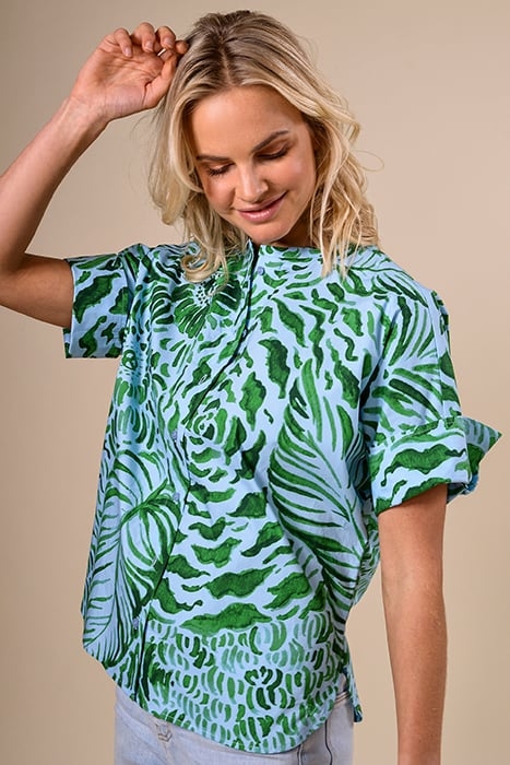 SHIRT 3/4SL BTN CLOSURE BLUE 1