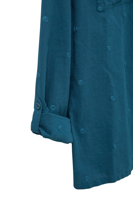 EMILIA ORGANIC COTTON SHIRT TEAL MULTI 3