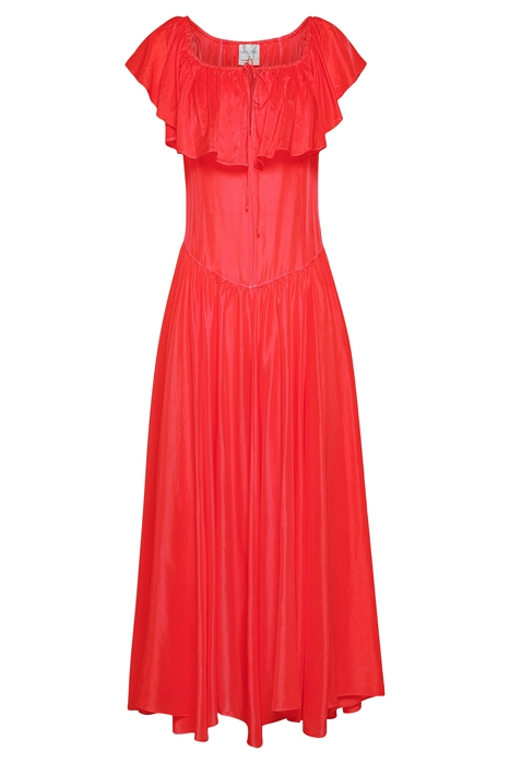 SILK HABOTAY DÉCOLLETÉ DRESS RED 1