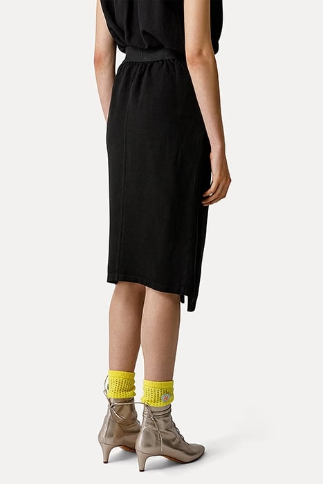 VISCOSE/LINEN MICROSTRUCTURE TULIP SKIRT NERO 3