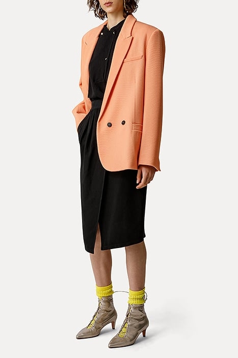 VISCOSE/LINEN MICROSTRUCTURE TULIP SKIRT NERO 4