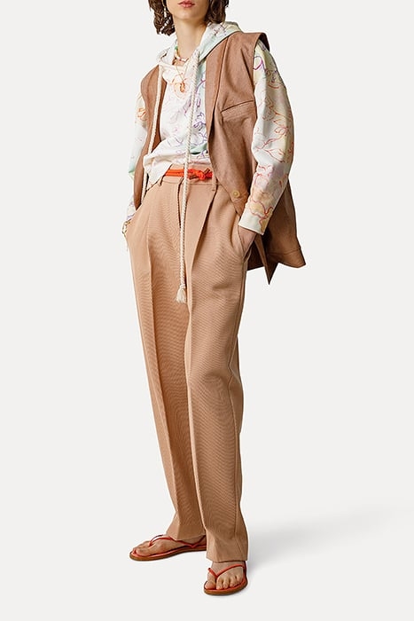 WOOL COTTON HIGH WAIST PANTS APRICOT 4