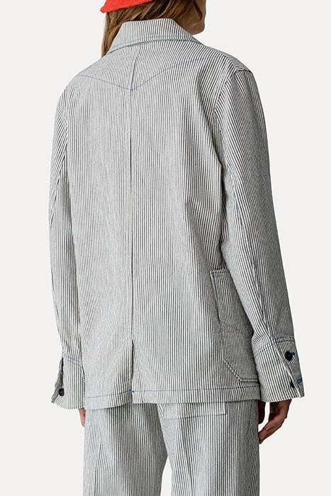 DÉLAVÉ INDACO STRIPE WORKER JACKET STRIPE 3