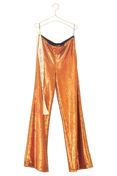SEQUIN PALAZZO TROUSERS BRONZO 1