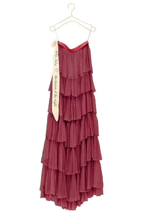 TULLE SKIRT WITH SILK DETAILS BURGUNDY 1