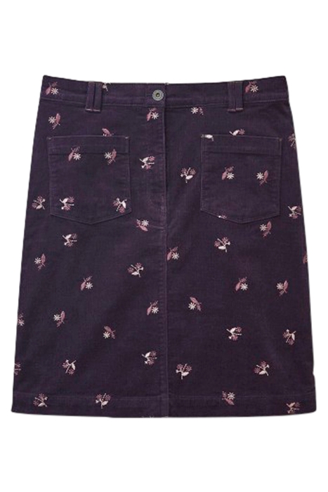 MELODY EMBROIDERED CORD SKIRT PURPLE 1