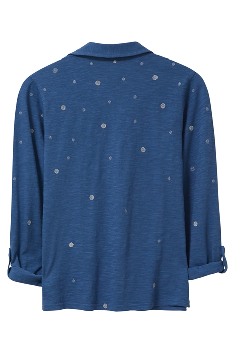 ANNIE EMBROIDERED SHIRT TEAL MULTI 2