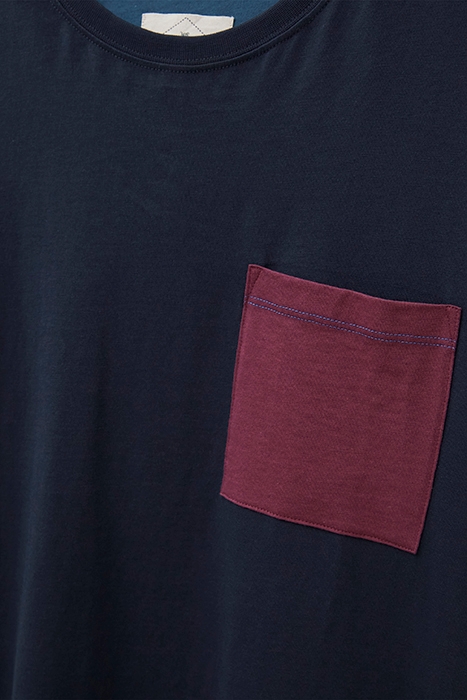 MOOR MERCERISED POCKET T SHIRT DARK NAVY 3