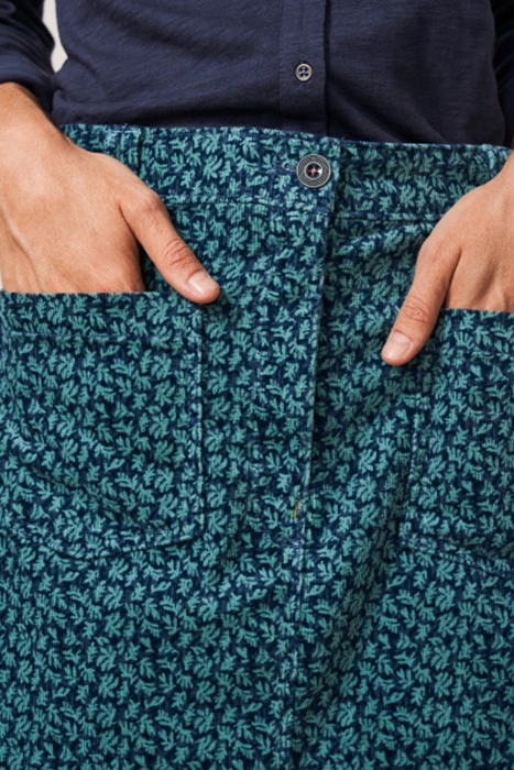 MELODY  CORD SKIRT TEAL 2