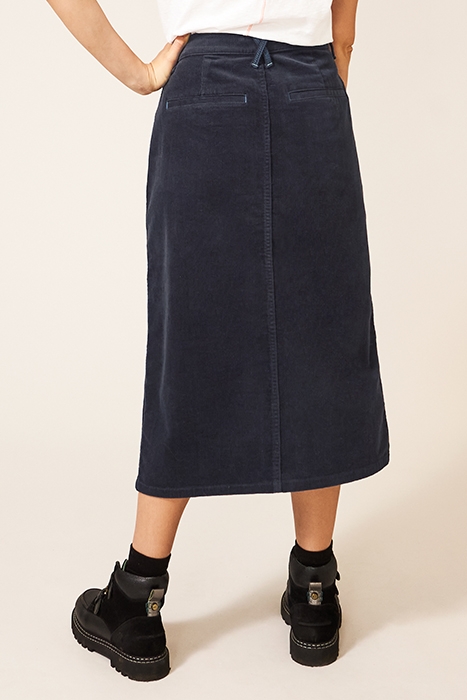 POPPY  CORD MIDI SKIRT DK GREY 3