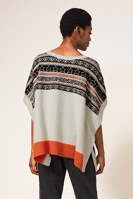 STAR FAIRISLE PONCHO NAT MLT 3