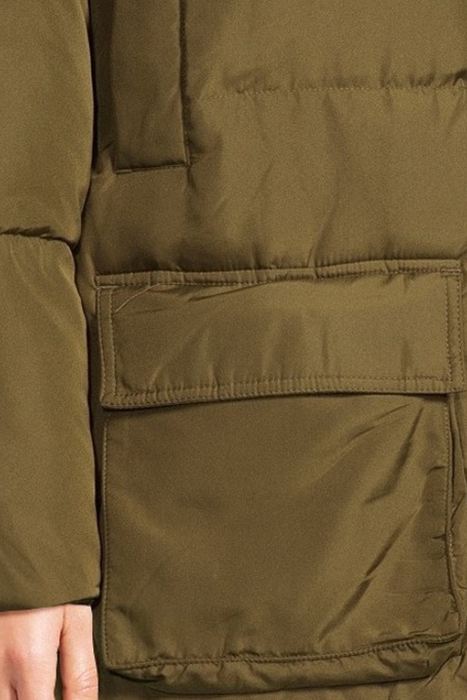 LONGLINE HOODED PUFFER JACKET W799 DEEP OLIVE 4