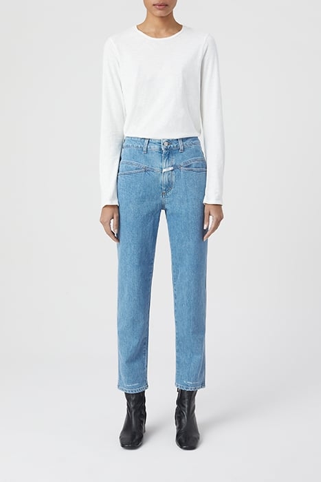 WOMEN PEDAL PUSHER JEANS MID BLUE 4