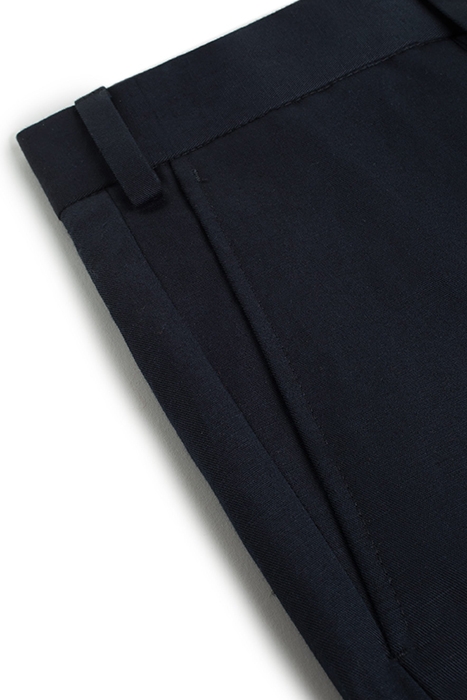 NAVY PLEATED BENNINGTON SHORTS 4