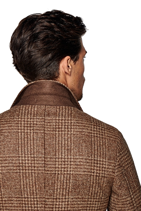 MID BROWN CHECKED OVERCOAT 4