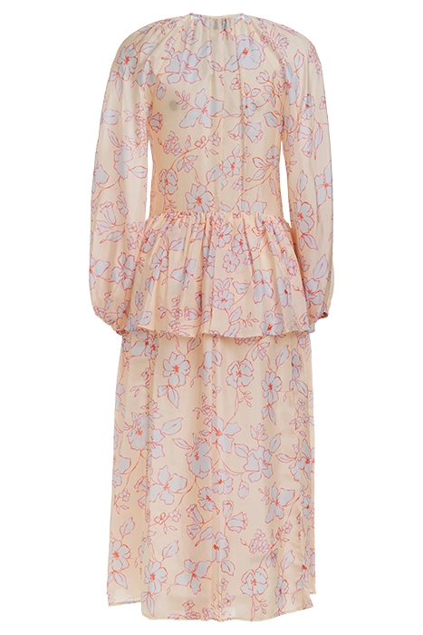 "TRUE COLORS" PRINT HABOTAI SILK DRESS CREAM 2