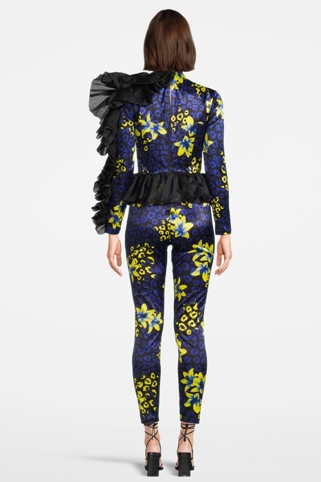 WOMEN‘S SIDE VOLANT OVERALL BLUE LILLY PRINT 2