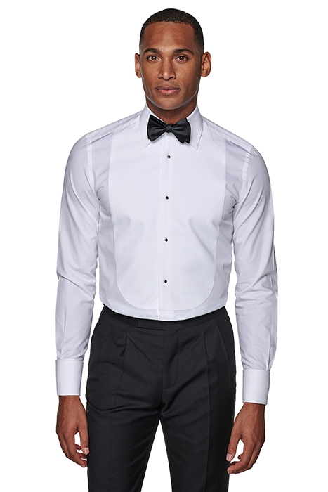WHITE SLIM FIT TUXEDO SHIRT 1