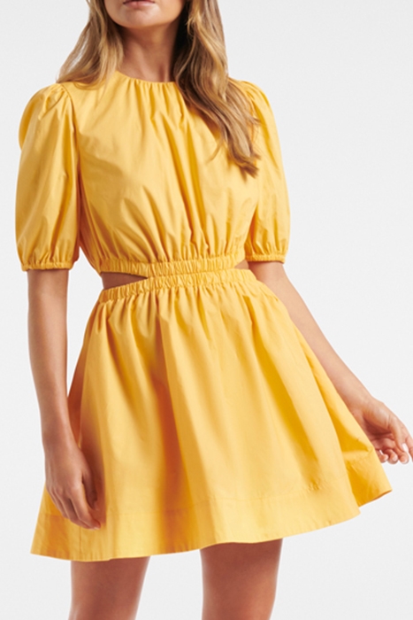 RYAN CUT OUT MINI DRESS AMBER YELLOW 1