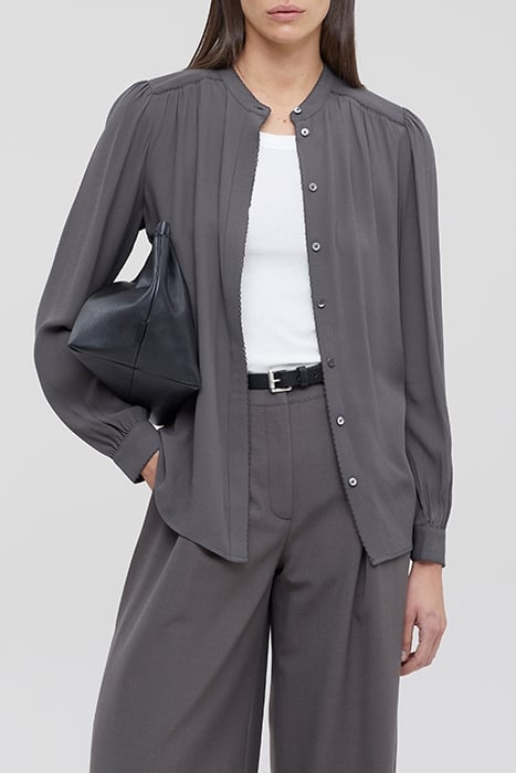 GATHERED BLOUSE DARK NICKEL 1