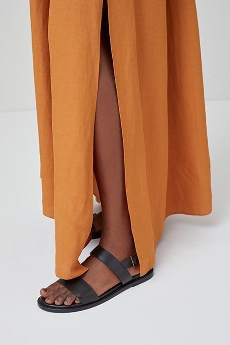 SHIRRED MAXI SKIRT GOLD EARTH 3