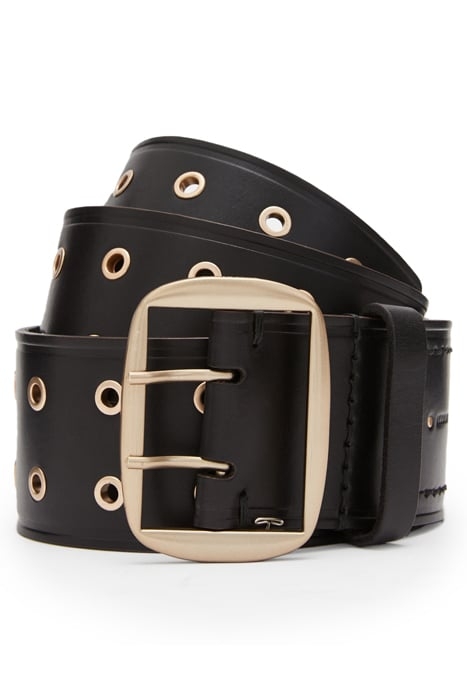 LAYLA EYELET BELT BLACK/WARM BRASS 3